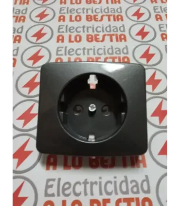TAPA ENCHUFE SCHUKO BIPOLAR T.T. NIESSEN ARCO GRAFITO 8288