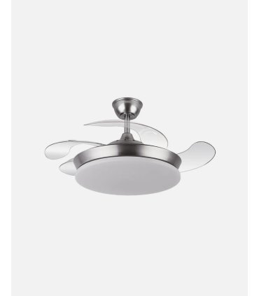 Ventilador Tridente mini 59w niquel con aspas retráctiles