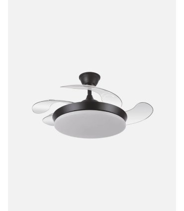 Ventilador Tridente mini 59w negro con aspas retráctiles