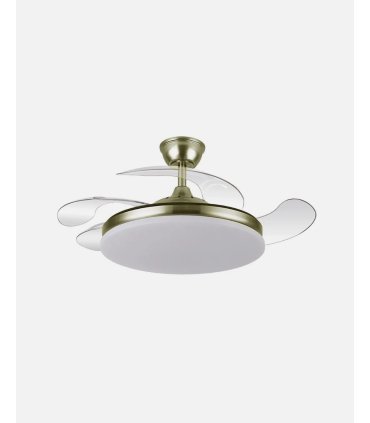 Ventilador Tridente 59w Cuero con aspas retráctiles
