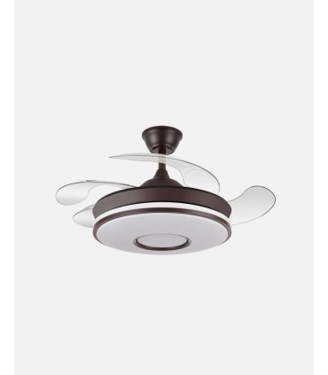 Ventilador Dani 59w Marron con aspas retráctiles
