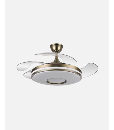 Ventilador Dani 106 cm Cuero con aspas retráctiles