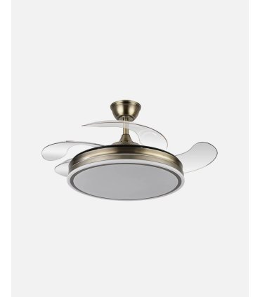 Ventilador Bayomo 107 cm Cuero con aspas retráctiles