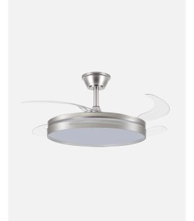 Ventilador Micenas 106 cm Niquel con aspas retráctiles