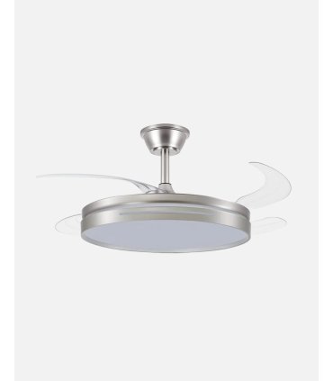 Ventilador Micenas 106 cm Niquel con aspas retráctiles