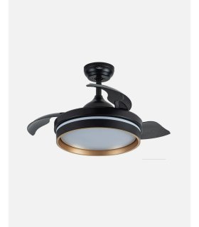 Ventilador Nalon 91 cm Negro/oro con aspas retráctiles