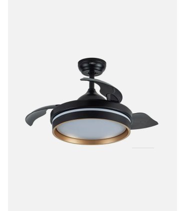 Ventilador Nalon 91 cm Negro/oro con aspas retráctiles
