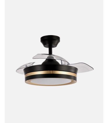 Ventilador Viper Negro/oro 91 cm con aspas retráctiles