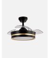 Ventilador Viper negro/oro 91 cm con aspas retráctiles