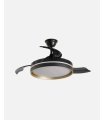 Ventilador Mandarin negro/oro 108 cm con aspas retráctiles