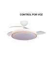 Ventilador Parlatore 107cm blanco/haya con aspas retráctiles