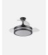 Ventilador Esparta 72 cm negro con aspas retráctiles