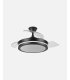 Ventilador Esparta Mini 91 cm negro con aspas retráctiles