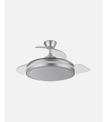 Ventilador Esparta Plus 107 cm plata con aspas retráctiles