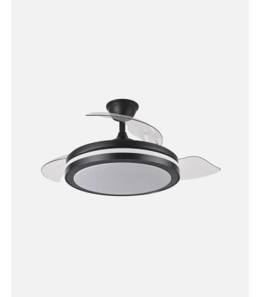 Ventilador Esparta Plus 107 cm negro con aspas retráctiles
