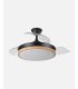 Ventilador Evros 91 cm negro/haya con aspas retráctiles