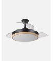 Ventilador Evros 91 cm negro/haya con aspas retráctiles