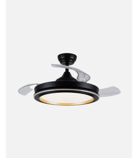Ventilador Picolo 106 cm Negro/oro con aspas retráctiles