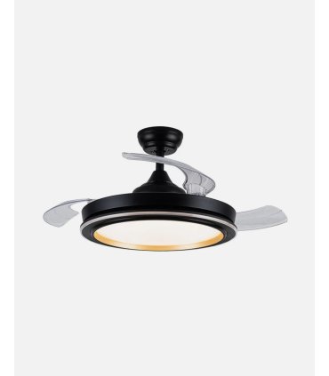 Ventilador Picolo 106 cm Negro/oro con aspas retráctiles
