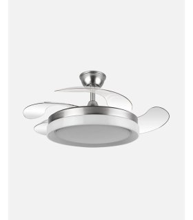 Ventilador Zenit Niquel 107 cm con aspas retráctiles