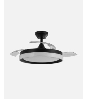 Ventilador Zenit Negro 107 cm con aspas retráctiles
