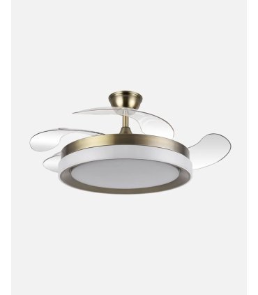Ventilador Zenit Cuero 107 cm con aspas retráctiles