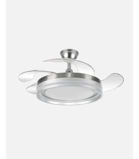 Ventilador Cerrato Niquel 107 cm  con aspas retráctiles