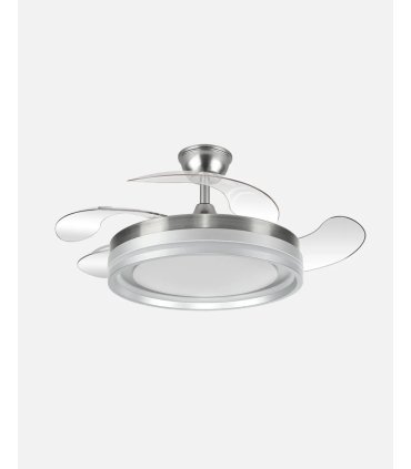 Ventilador Cerrato Niquel 107 cm  con aspas retráctiles