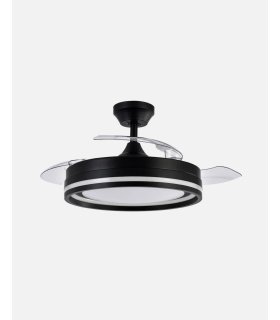 Ventilador Cerrato Negro 107 cm  con aspas retráctiles