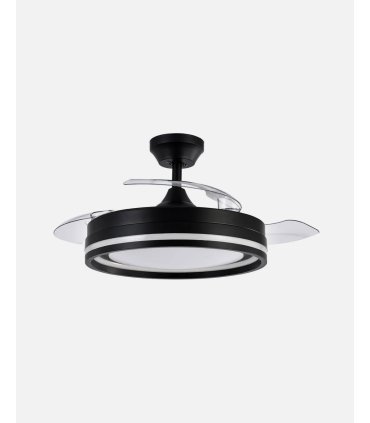 Ventilador Cerrato Negro 107 cm  con aspas retráctiles