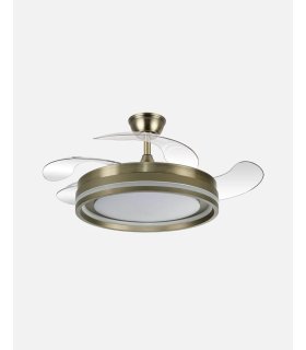 Ventilador Cerrato Cuero 107 cm  con aspas retráctiles