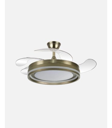 Ventilador Cerrato Cuero 107 cm  con aspas retráctiles