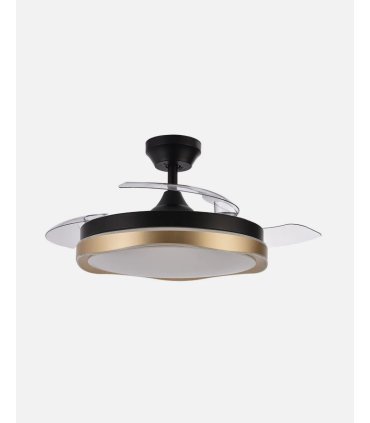 Ventilador Blondi Negro/oro107 cm con aspas retráctiles