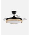 Ventilador Blondi 107 cm Negro/madera con aspas retráctiles