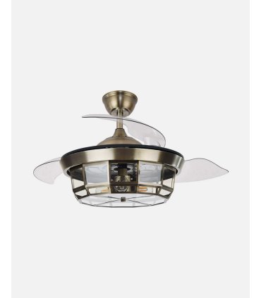 Ventilador Tornado Mini 91 cm Cuero con aspas retráctiles