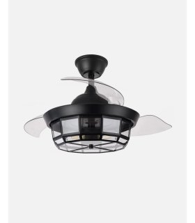 Ventilador Tornado Mini 91 cm Negro con aspas retráctiles