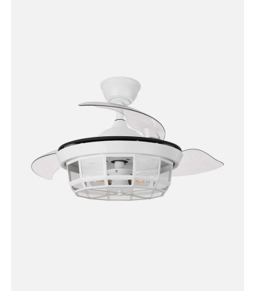 Ventilador Tornado Mini 91 cm Blanco con aspas retráctiles