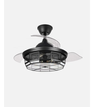 Ventilador Tornado 107 cm  Negro con aspas retráctiles