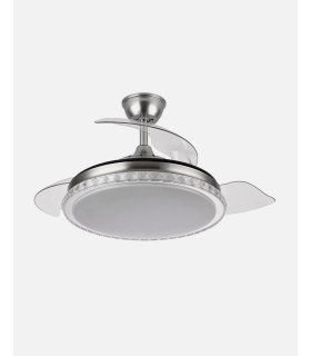 Ventilador Biliku 107 cm Níquel con aspas retráctiles