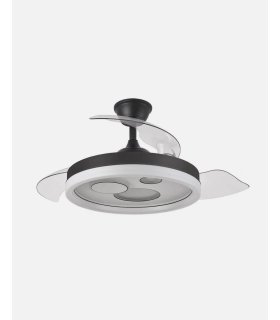 Ventilador Turia 107 cm Negro/blanco con aspas retráctiles