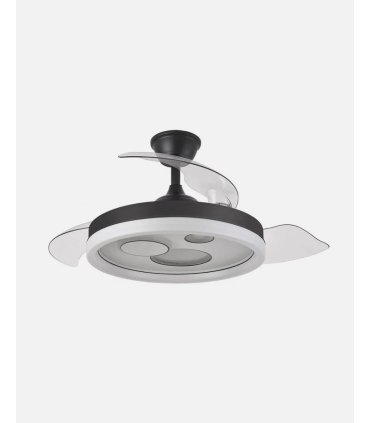Ventilador Turia 107 cm Negro/blanco con aspas retráctiles