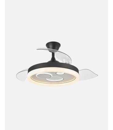 Ventilador Turia 107 cm Negro/blanco con aspas retráctiles