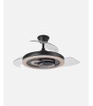 Ventilador Sultan 107 cm negro/madera con aspas retráctiles