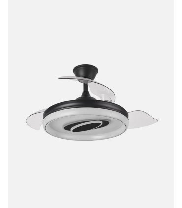 Ventilador Maracana 107 cm negro con aspas retráctiles