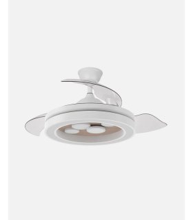 Ventilador Cupido 107 cm blanco/haya con aspas retráctiles