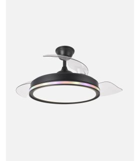 Ventilador Cacique 107 cm negro con aspas retráctiles