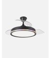Ventilador Cacique 107 cm negro con aspas retráctiles