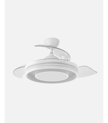 Ventilador Pitufo 107 cm blanco con aspas retráctiles