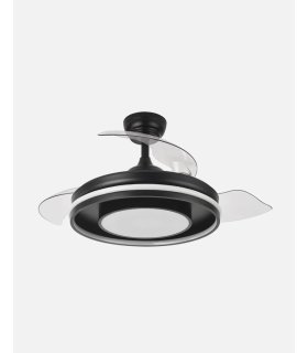 Ventilador Pitufo 107 cm negro con aspas retráctiles