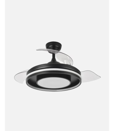 Ventilador Pitufo 107 cm negro con aspas retráctiles